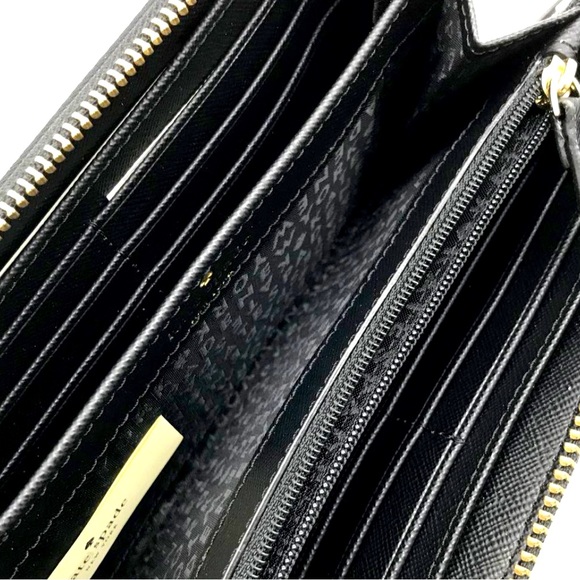 kate spade Bags Nwtskate Spade Nylon Wallet Brass Zipblack Leather